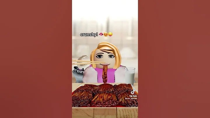Spicy enoki mushroom mukbang 🔥🍄😋  #robloxshorts