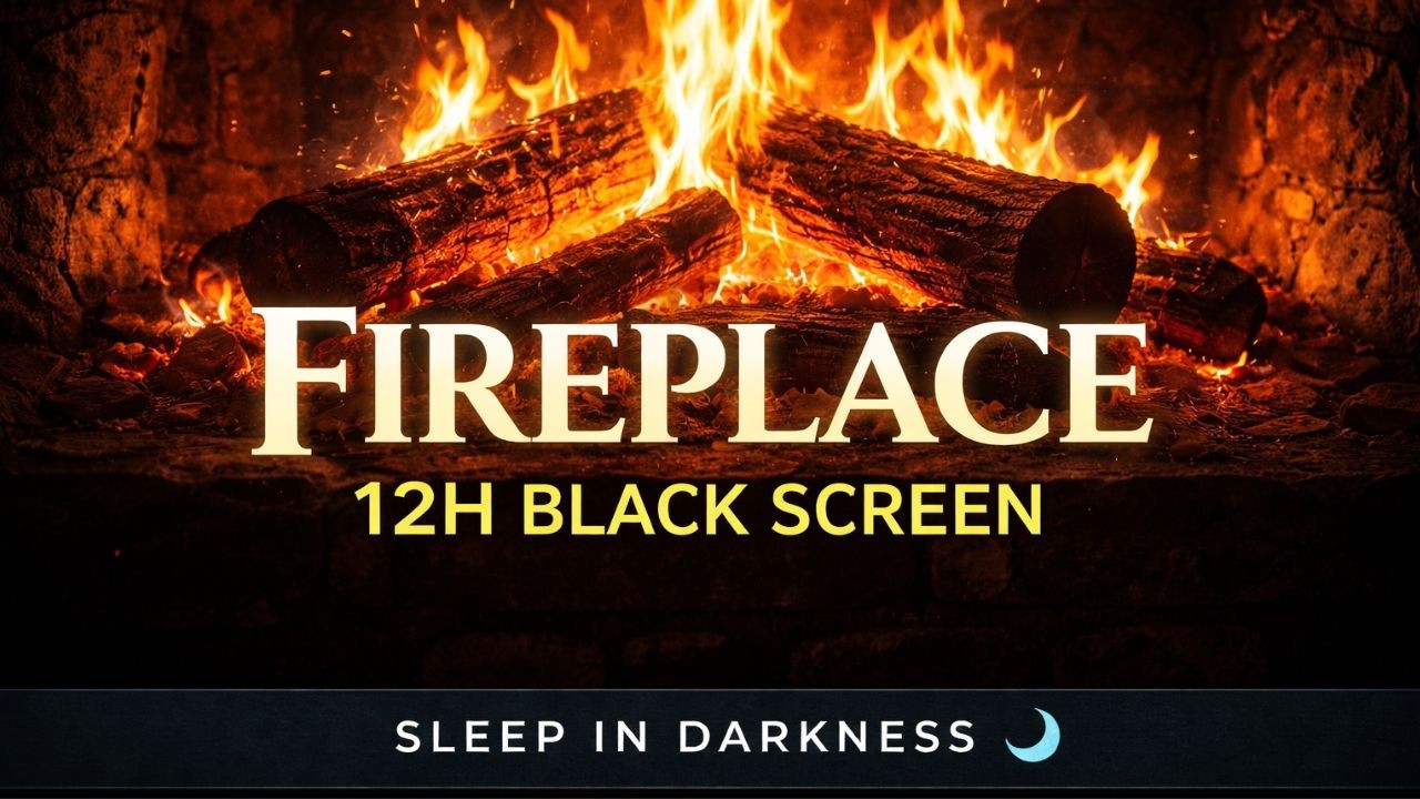 Fireplace Sounds For Sleeping • 12H Black Screen Sleep Sounds