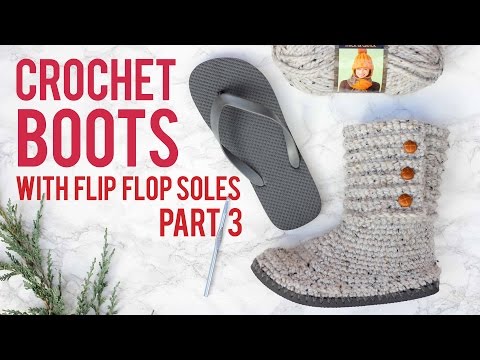 crochet boots with flip flop soles