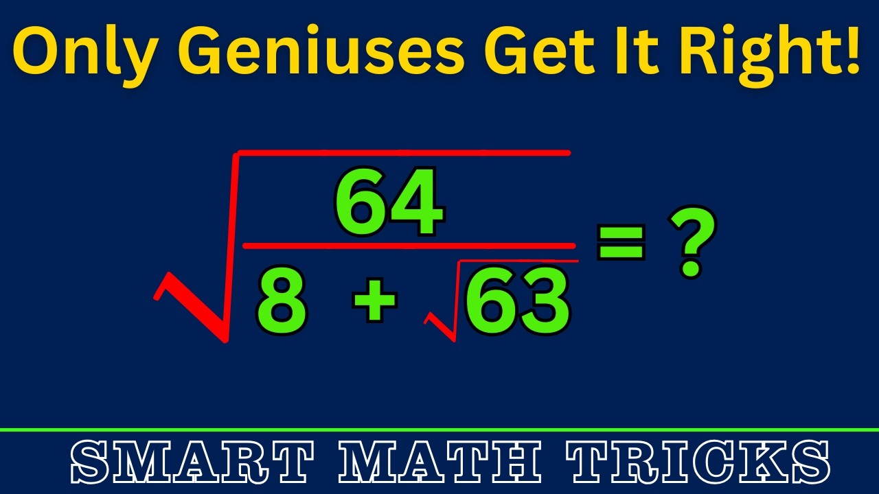 Sweden Math Challenge | Can You Solve This Square Root | Square Root ...