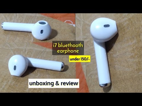i7 bluethooth one side earphone unboxing/review | iphone earphone sale | iphone earphone under 150😯