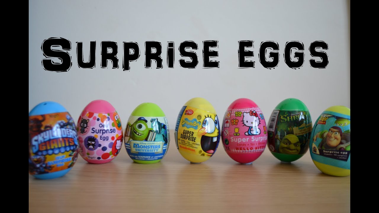 Surprise Eggs Monsters University Toy Story Spongebob Hello kitty Shrek