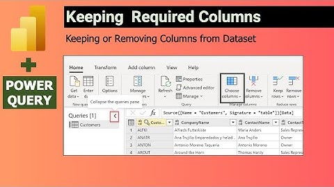 Keeping or Removing Columns in Power Query | Power Query Tutorial for Beginners