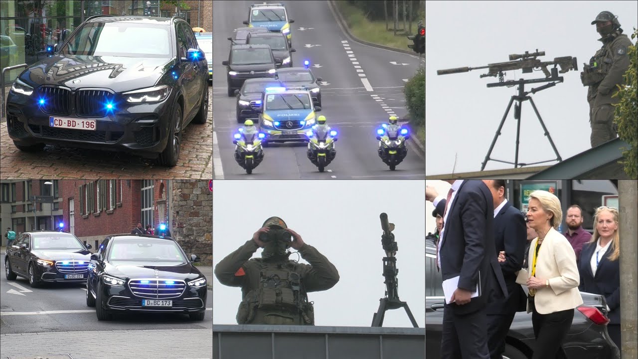 𝗞𝗔𝗥𝗟𝗦𝗣𝗥𝗘𝗜𝗦 𝟮𝟬𝟮𝟱 - 𝗦𝗘𝗞 𝗜𝗠 𝗘𝗜𝗡𝗦𝗔𝗧𝗭 | Ursula von der Leyen besucht Aachen: Eskorten & Einsatzfahrten