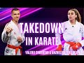 Defence against kicks ashi barai takedown in karate with valerii chobotar and anzhelika terliuga