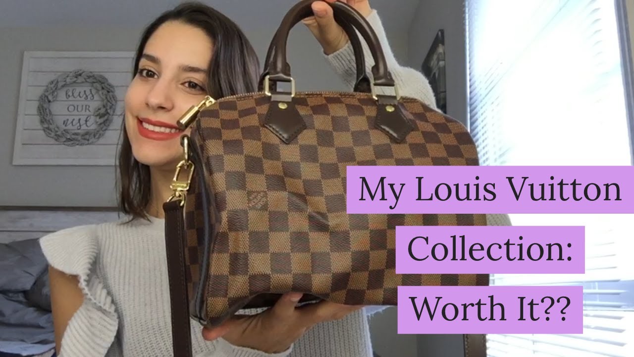 LOUIS VUITTON FULL REVIEW: SPEEDY BANDOULIERE 25, CLEMENCE WALLET, NEVERFULL MM, &KEY POUCH ...