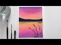 Easy Watercolor Sunset Tutorial for Beginners Step by Step | Daily Challenge Painting