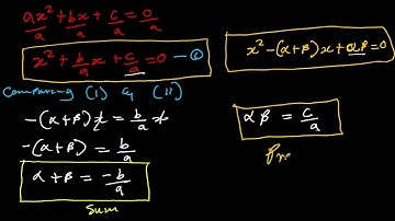 RELATIONSHIP BETWEEN THE ROOTS AND COEFFICIENT OF A QUADRATIC EQUATIONS