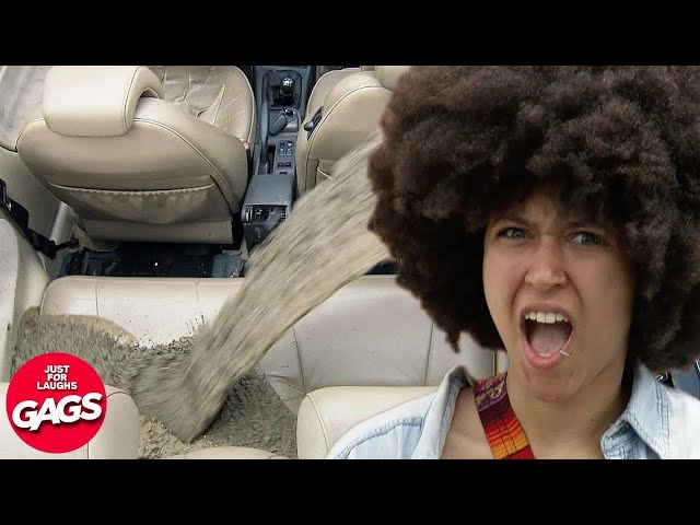 Step Daughter Wrecks New Rich Dad's Car | Just For Laughs Gags class=