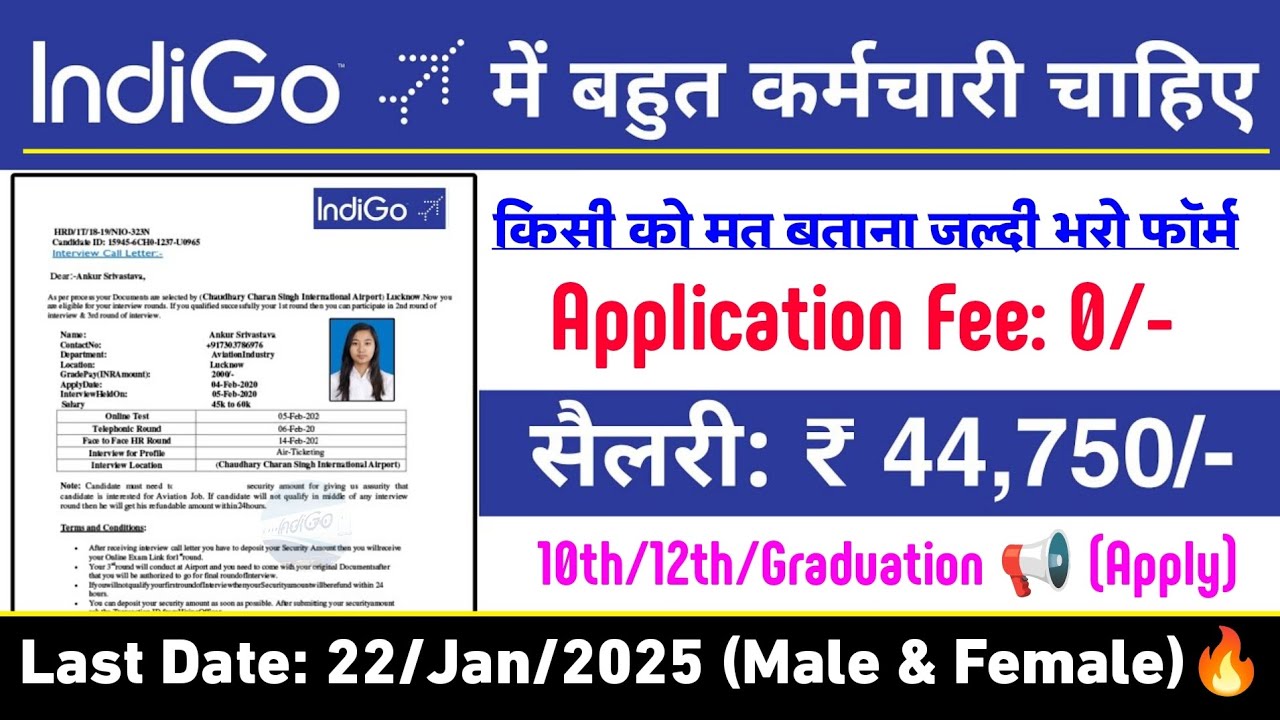 Airport में निकली सीधी भर्ती || IndiGo Job Vacancy 2025 || Private Job Vacancy 2025 | Job