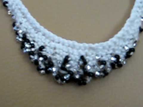 the finished scallop-edge beaded necklace