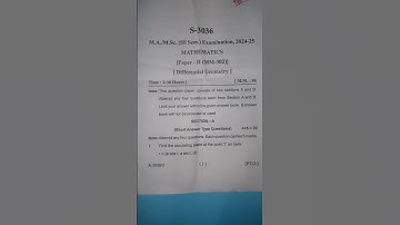 [Differential Geometry] M.sc 3rd sem. mathematics 2024-25 #sdsuv