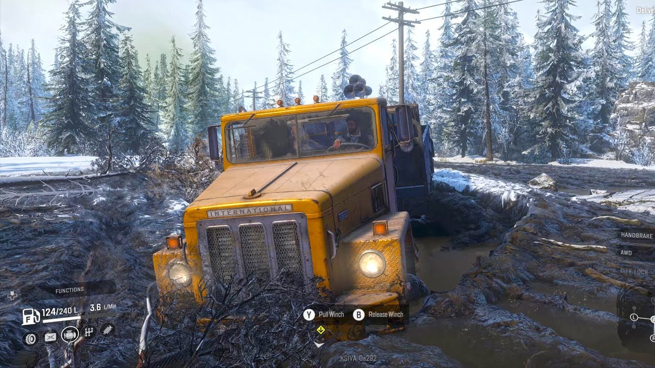 Snowrunner PC 4k Gameplay | Truck Stuck on Mud in Alaska