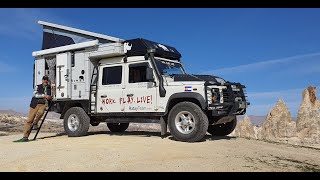 Walkthrough our 2006 Land Rover Defender 130 dual cab Td5 with GlobeCamper cabin.