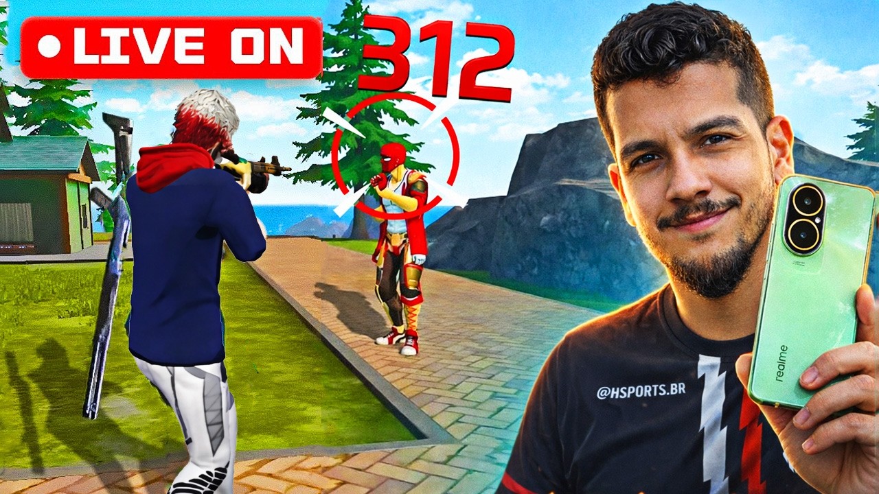 💥FREE FIRE AO VIVO: RANKEADO, RISADA E SKILL 😎 ! REALME C67 ! HUD 4DEDOS !