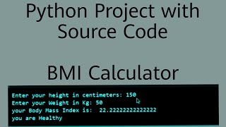 Python Project with Source Code *BMI Calculator* #python #coding #pythonprogramming #pythontutorial