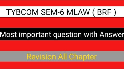 Business Regularity framework (Mlaw) | Revision Most Imp Question with answer | TYBCOM SEM-6