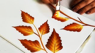 LEARN How To Practice ONE STROKE LEAVES design | Easy Tips for BEGINNERS | Shaded Leaves design