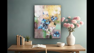 Spontaneous Abstract Floral painting / Acrylic Painting/Demo/MariArtHome