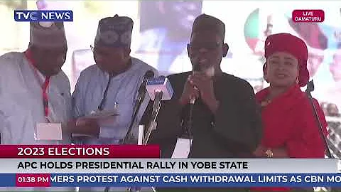 President Buhari, Tinubu, Shettima Present as APC holds Presidential Rally in Yobe State