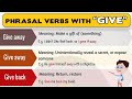 Phrasal Verbs with 'Give' Quiz