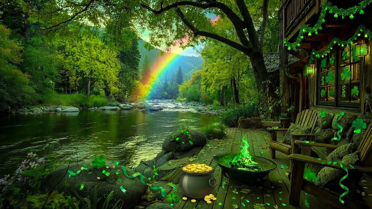 С Днём Святого Патрика! 🍀 Атмосфера Радужного Леса и расслабляющая кельтская фортепианная музыка.