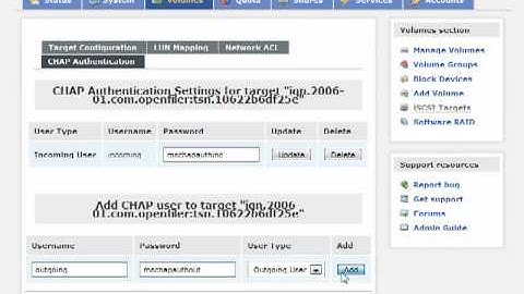 iSCSI Target with Openfiler and 2 way CHAP Authentication