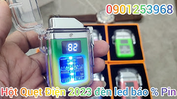 Review Hột Quẹt/ Bật Lửa điện 2023 New Fullbox có đèn led xanh báo % pin & đếm số lần bật 0901253968