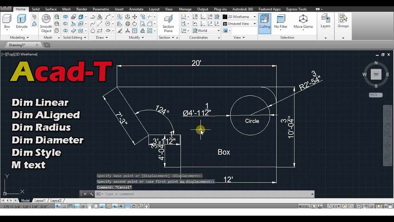 AutoCad Tutorial Type of Dimension Dimension style YouTube