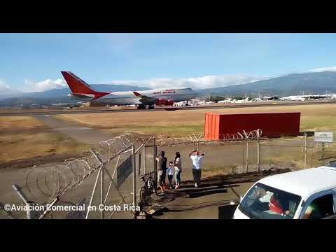 Air India Boeing 747-400 landing on Rwy 07 at Juan Santamaria Int. Airport, Costa Rica