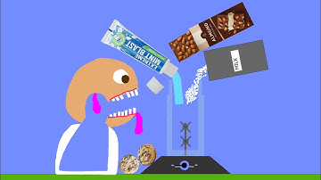 【Algodoo】Trying Chocolate Mint Shake!　チョコミントシェイクを作って飲んでみた