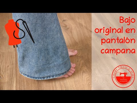 Bajo original en pantalones acampanados: arreglos de costura