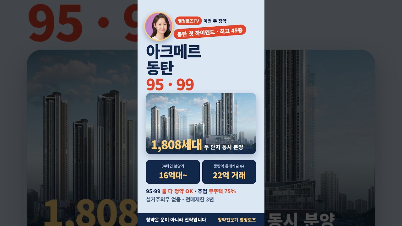 동탄 첫 하이엔드 아파트 '아크메르 동탄' 84타입 16억대, 비싼 걸까? | 95·99 둘 다 청약 가능 #아크메르동탄 #아크메르95 #아크메르99 #동탄청약 #동탄분양