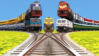 TRAIN ON TOP OF THE TRAIN CROSSING | DIFFERENT RAILROAD CROSSING | Train Simulator