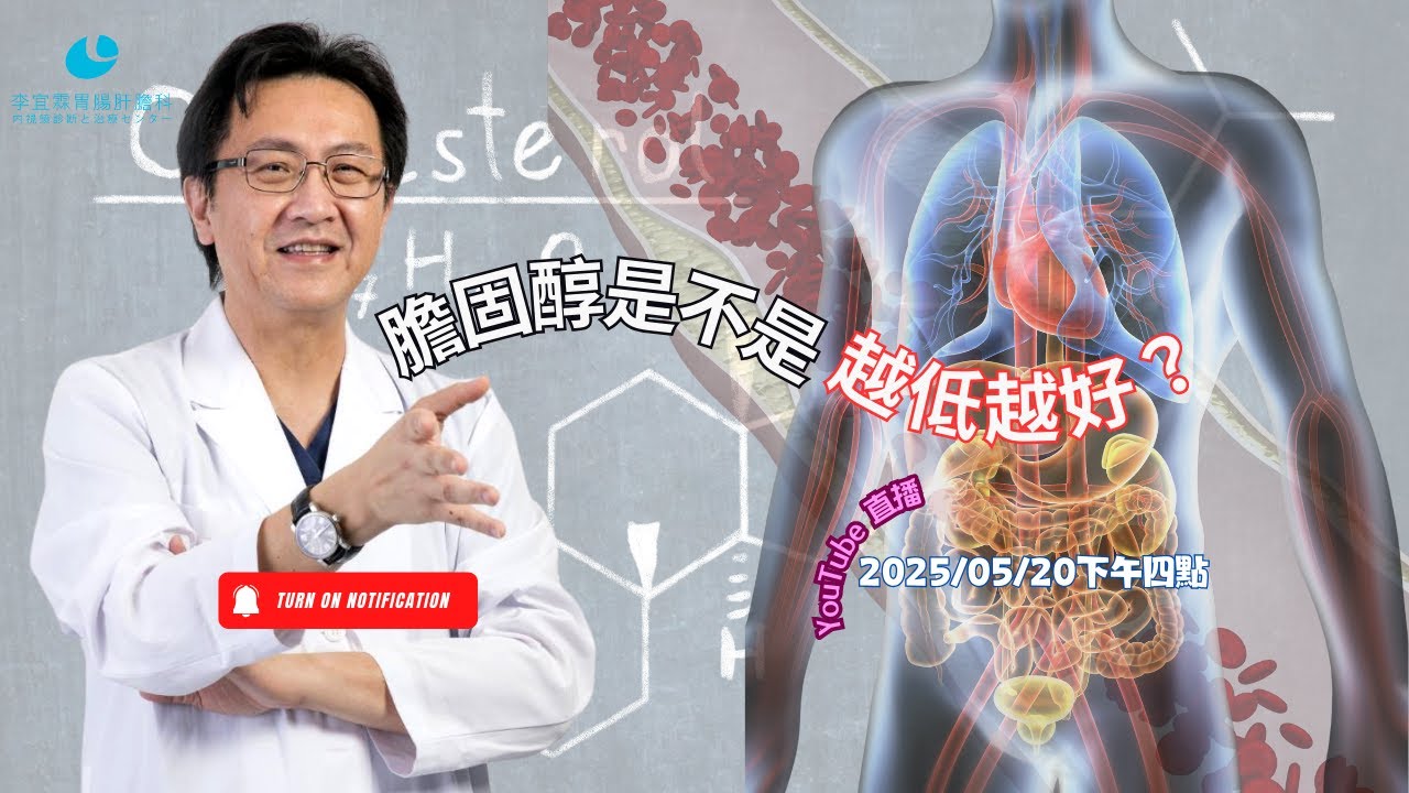 ｜直播｜膽固醇是不是越低越好？｜腸胃霖負擔｜