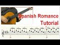 ♫♫ Spanish Romance  - Guitar Tutorial (Score & TAB)