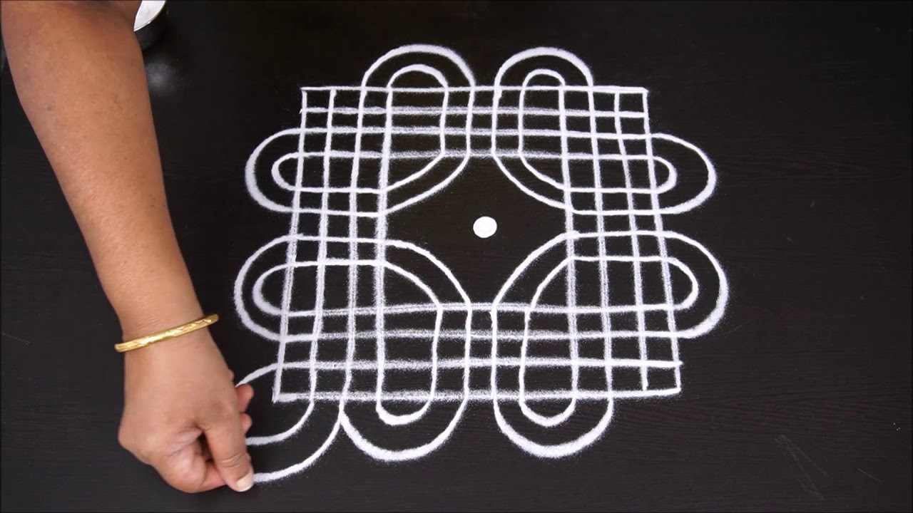Simple Kolam designs with Complicated Lines Chukkala muggulu Simple