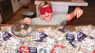 VIRAL MONEY SCOOP CHALLENGE FROM TIKTOK! Spatula Blindfolded Money Challenge!