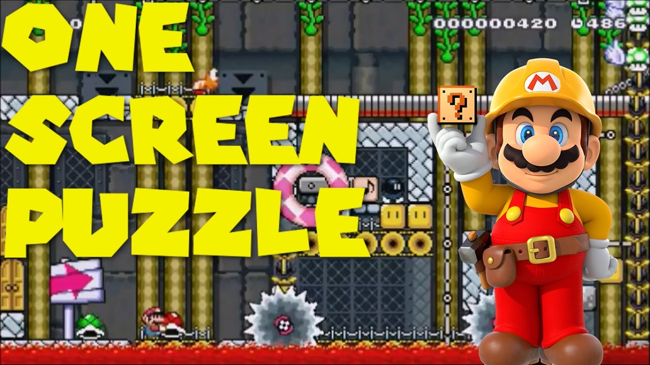 Mario Maker | ONE SCREEN PUZZLE | Muncher Stack by David - YouTube