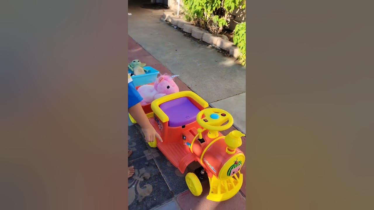 Rare cocomelon train powered ride on toy cocomelon pretend play train