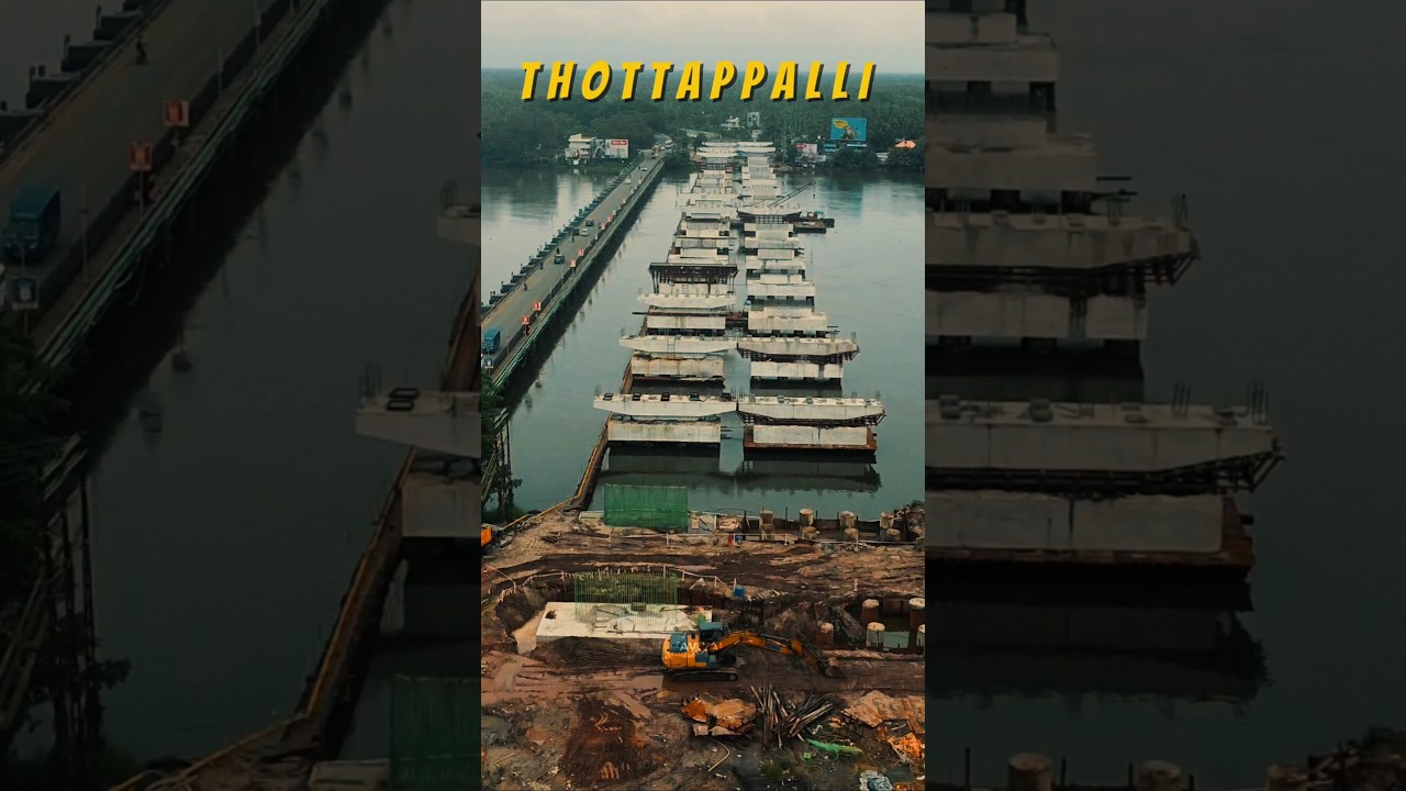 Nh66 work progress Alappuzha Thottappalli bridge