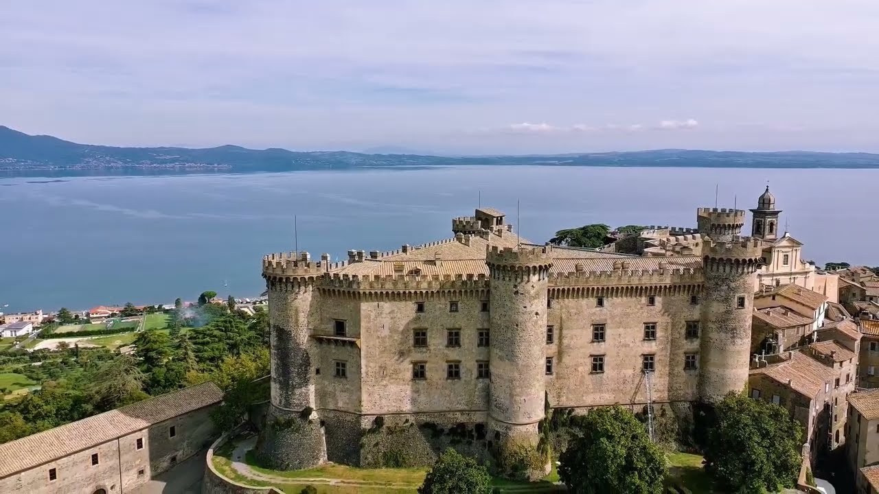 Bracciano from Above - Orsini-Odescalchi Castle, Old Town & Lake in One Epic Drone Shot 4K. Italy 🇮🇹