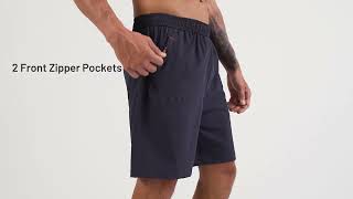 Mier Men Quick Dry Running Shorts With Zipper Pocket 7 Inch