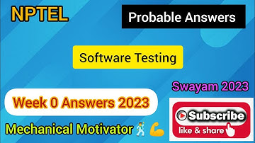 Software Testing | Week 0 Quiz | Assignment 0 Solution | NPTEL | SWAYAM 2023