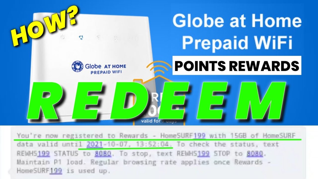 Paano mag-redeem ng reward points ng Globe at Home Prepaid Wifi | Tutorial 2021