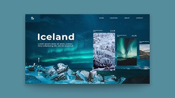 UI/UX Design - Modern Iceland Travel Website Landing Page Design 2021 - Adobe Photoshop