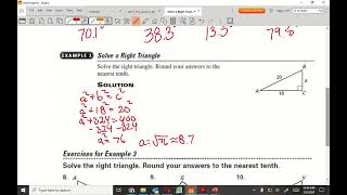 Geometry 2 Solve a Right Triangle B