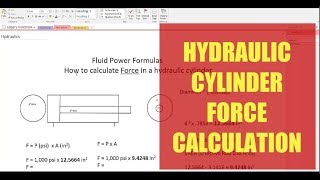 Hydraulic cylinder force | Calculation screenshot 2