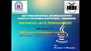 MSBTE Lecture: Gridbaglayout, CardLayout