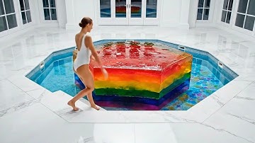 Which Vibrant Pool Do You Crave? 🍮 | Hypnotic AI Art & 3D Animation